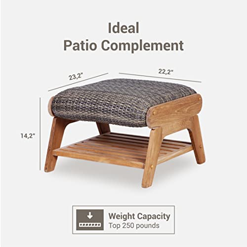 Cambridge Casual Auburn Teak Wood 2-Piece Padded Upholstered Patio Conversation Set