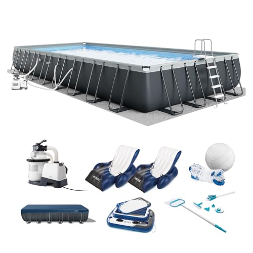 INTEX Ultra XTR 32ft x 16ft x 52in Above Ground Swimming Pool Set Bundle