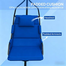 Seeheool Hanging Swing Chair with Steel Frame,Hammock Chair with Stand andCoating Cushion,for Indoor and Outdoor
