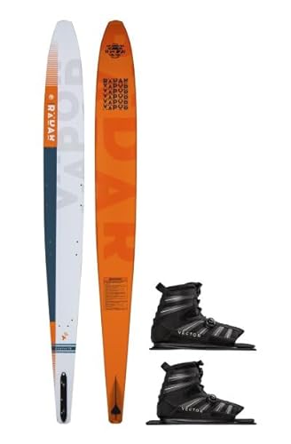Radar 68 - Graphite Vapor Waterski w/Double Vector Boa Boot - STD White/Blue/Orange