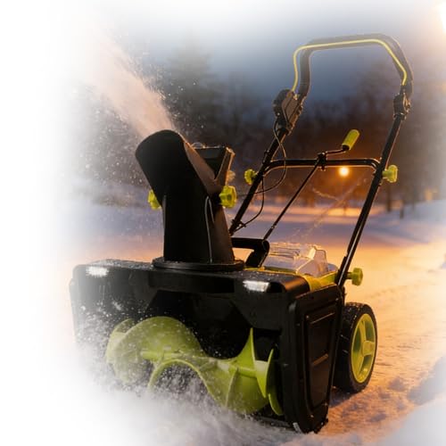 zhenmaster 40V Cordless Snow Thrower, 20-Inch Brushless Electric Snow Blower with 180° Adjustable Discharge Chute & Dual LED Headlights, Includes 2 Batteries for Driveways, Sidewalks, Winter Care