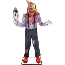 Haunted Hill Farm 6.9-Ft. I Scream Clown Animatronic,Lights and Sound