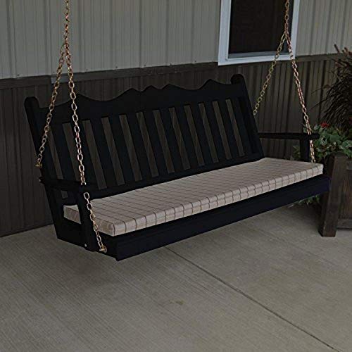 A & L Furniture Yellow Pine Royal English Deluxe Garden Swing, 5', Caribbean Blue