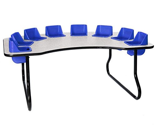 Toddler Tables Brand 8-Seat Toddler Table 27" Glace Top Blue Seats Black T-Mold