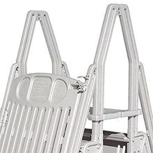 Vinyl Works GE Deluxe Adjustable A Frame Above Ground Pool Ladder w/Gate, White