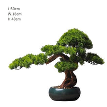 Bonsai Simulation Pine Tree with Green Pot Ornament Home Living Room Potted Plants Desktop Plant