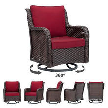 PioneerWorks Outdoor Swivel Wicker Glider Patio Chairs with Table Set 3 Pieces