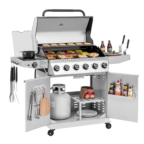 Grills House GA6406W 6-Burner BBQ Liquid Cabinet Style Propane Gas Grill