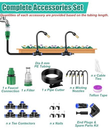 Bendable Drip Irrigation System Kit with Rust-Proof Nozzles, for Vegetable