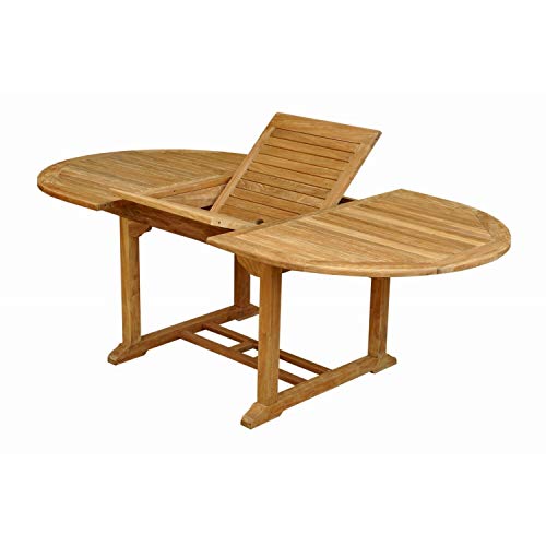 Anderson Teak Patio Lawn Garden Furniture Bahama 87" Oval Extension Table Extra Thick Wood