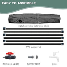 LumaGrove Rainwater Tank with Stand & Tap–Efficient Rainwater Harvesting System for Garden Includes Zippered Cover Blue Water Barrels & Complete Kit(100 X 98 Cm/750 L,Noir)