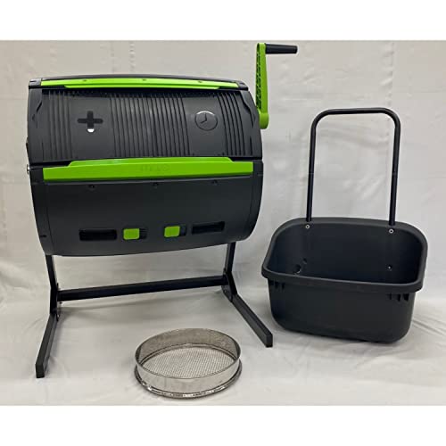 Maze 65 Gallon Composter Tumbler with Cart & Sifter - Durable & Easy to Use