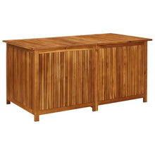 KGPWRCVD Solid Acacia Wood Patio Storage Box 59.1x31.5x29.5 Inches, Outdoor Garden Storage Box with Waterproof Zippered Bag and Gas-Lift Lid, Bench and Side Table