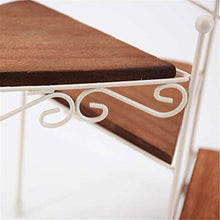 SIDUFHAOPKLL 3-Layer Retro Iron Plant Rack Stand Succulent Shelf Staircase Desktop Garden Flower with Wood Plate Home Decorative(E)