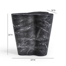 TOV Furniture Slab Black Marble Concrete Indoor/Outdoor Side Table