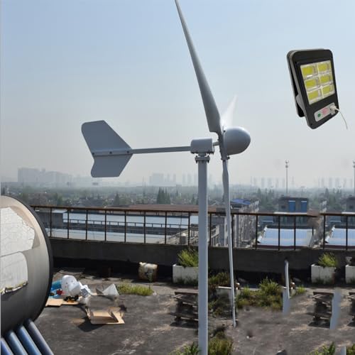 OLONETO 4000W Wind Turbine Set 48V 96V 120V 220V Grid-Connected System 4KW Wind Turbine Generator for Home Use, Marine Street Lights, and A Free Solar Garden Light (Color : 48V)