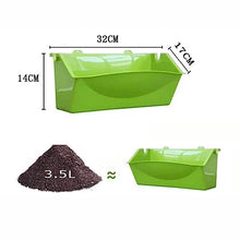 Vertical Garden Wall Hanging Planter, Elevated Garden Beds with Water Drainage Hole, Multi-Layer Railing Flower Pots for Three-Dimensional Greening Planting (Color : Green, Size : 99x90cm)