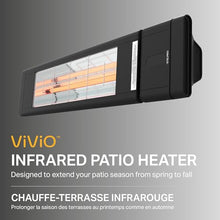 Stelpro Vivio Infrared Patio Heater, Outdoor & Indoor Use, IP65 Water-Resistant, Remote Control, Carbon Filament Lamp, Durable Aluminum Build, Black Finish (3000W)