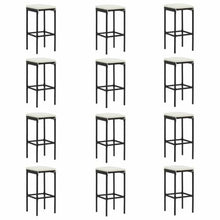 MNCVXAXG 16 Piece Patio Bar Set with Cushions Poly Rattan Black