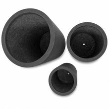 Set of 3 Tall Cylinder Polystone Indoor/Outdoor Planters, Black