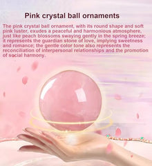FOTCFATEV Decorative Rose Quartz Crystal Stone Ball Figurines Ornament Rock Sphere Home Office Decor Gift Prop with Stand,14cm