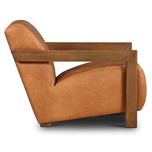 Poly & BARK Giza Lounge Chair in Full-Grain Pure-Aniline Italian Tanned Leather in Cognac Tan Leather