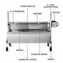 JYXYXSCP Electric Automatic BBQ Rotisserie Grill Kit,Outdoor Camping Rotisserie Spit Roaster Stainless Steel Grill for Pig Rotisserie Hog