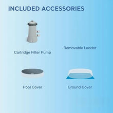 15ft x 48in Round Inflatable Above Ground Pool w/Pump and Solar Cover