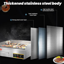 XQZMZSCP 2900W 21.6Inch Commercial Electric Griddle Flat Top Grill Hot Plate BBQ Non-Stick Flat Large Countertop Griddle Adjustable Thermostatic Control
