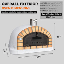 Authentic Pizza Ovens Pizzaioli Traditional Brick Premium Wood-Fired Pizza Oven, Handmade in Portugal, Triple-Insulated, Drop-Down Door, Viewing Window, Thermometer & Baking Dish Included