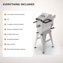 Hike Crew Propane Deep Fryer, 57,000 BTU, 3.44-Gal, Single Basket, Steel