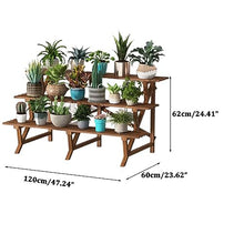 Wood Plant Stand Indoor Outdoor 3 Tiers Flower Stand Corner Stepped Planter Shelf Rack Flowerpot Holder For Plant Display In Patio Balcony Entryway Porch Livingroom Simple Retro Plant Trellis