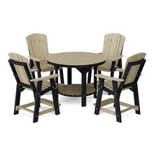 Wildridge Heritage 5-Piece 48" Pub Counter Set, Weathered Wood and Black - Outdoor Weather Resistant Recycled Plastic Furniture for Patio