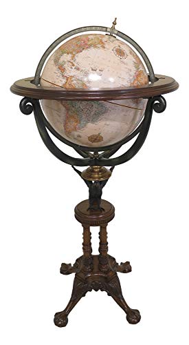 Maitland Smith Eagle World Globe with Mahogany & Pewter Stand