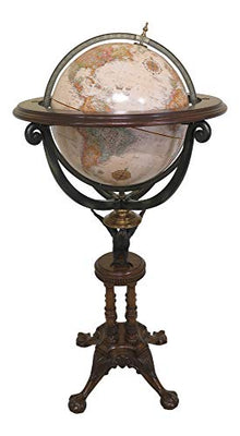 Maitland Smith Eagle World Globe with Mahogany & Pewter Stand