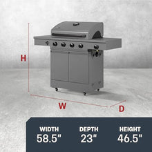 Tytus 5-Burner Propane Gas Grill & Cover, 60K Total BTUs, 721 sq in