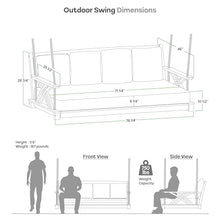 Cambridge Casual Sierra Teak Wood 6 FT Porch Swing Bed, Upgraded Patio Porch Swing Daybed with Thick Cushion Support, 750 LB Weight Capacity, Teak Swing Bed for Garden, Backyard, Porch