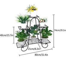 OJKJGYTF Plant standPlant Stand, Wrought Iron Flower Stand 6 Tier Metal Multiple Plant Shelves Indoor Outdoor Plant Shelves