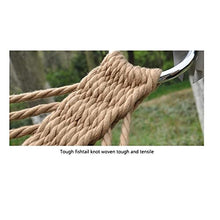 NEWCES Portable Hammock Portable Cotton Mesh Wooden Hammock Swing Chair Thick Canvas Anti-Roll Hammocks for Backpacking Beach (Size : Large)