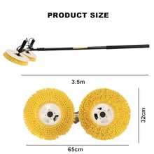 ddingsmafosee Solar Cleaning Brush,Telescopic Pole with Water Connection,with 5pcs Gloves,40mm Alloy Telescopic Rod,Adjustable Length,Suitable for Home & Commercial Use,Save Time & Energy,A