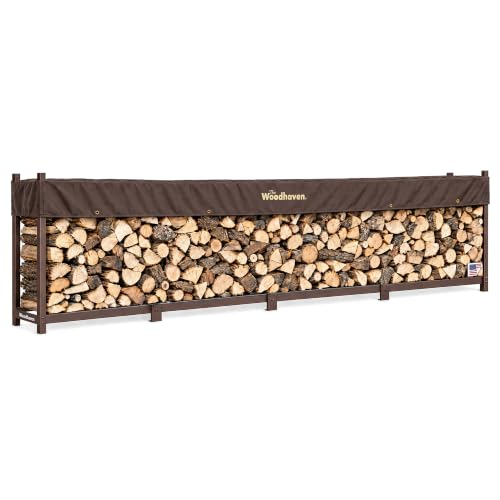 Woodhaven 16-ft Raised Firewood Rack Brown, 1 Cord With Cover | Made in USA