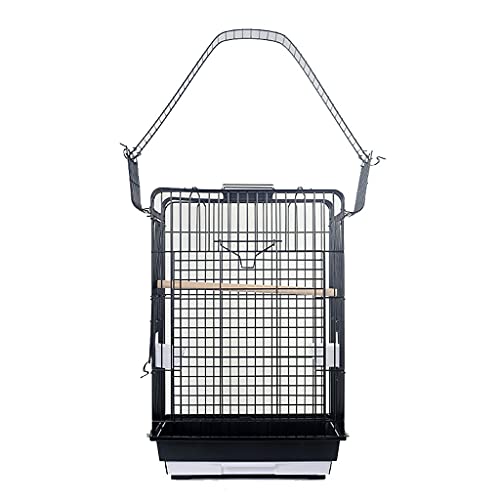 QTBH Flight Cage Metal Parrot Cage Bird Cage Black Large Starling Cage Monk Xuanfeng Game Cage Rectangular Parakeet Cage Bird Cage (Color : Black)