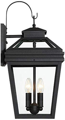 Stratton Street 22" Black Traditional Outdoor Lantern Wall Light Fixture