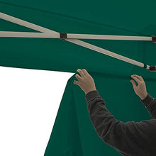 Vispronet Green 10x15 Steel Canopy Tent Kit - Resists Up to 25mph Wind Gusts - Includes 10x15 Large Window Wall, Canopy Storage Bag and a Stake Kit