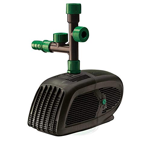 Blagdon Midipond High Performance Pond Pump to Run Fountains, Waterfalls & Filters, 5 Fountain Heads, Adjustable Extension Pipes, Fittings Included, Easy Clean, for Ponds up to 4620 litres, Black