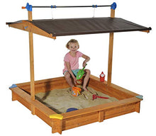 Tierra Garden Large Children's Wooden Sandbox with Retractable Roof