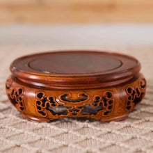 QUANGJN Pcs Plants Saucers Mahogany Round Teapot Fish Tank Buddha Statue Vase Flower Pot Base Rosewood Solid Wood Bracket Ornaments Plant Pot Saucers,