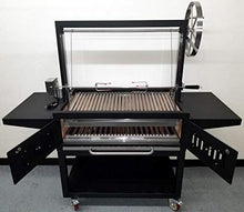 MCP Island Grills Outdoor Charcoal BBQ Santa Maria Rotisserie Grill Stainless Steel