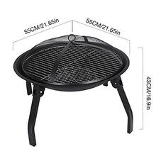 Outdoor Fire Pit Wood Burning Steel BBQ Grill Fire Pit Bowl with Mesh Fire Pit Outdoor Fireplace for Backyard Camping Picnic Bring 5 Barbecue Sticks