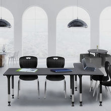 Regency Height Adjustable Classroom Table Set with 2 Andy Chairs Grey/Black